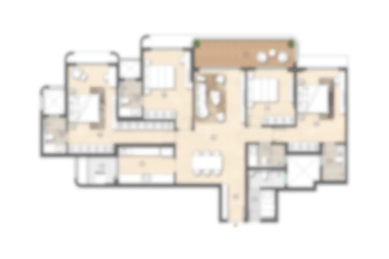 Floor or Unit Plan of Raymond Ten X 4 BHK Apartments